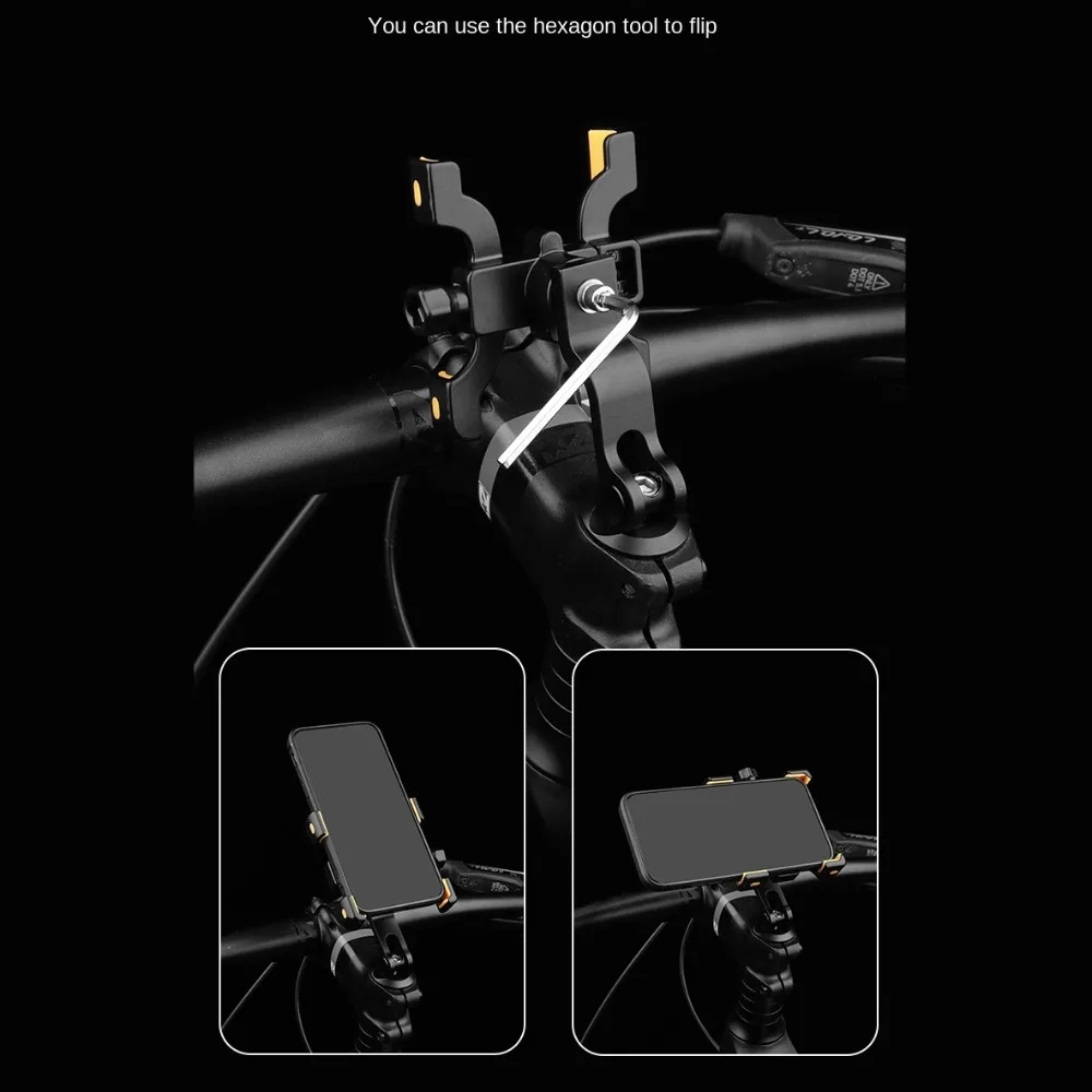 

Aluminum Alloy 360 Rotatable Bike Phone Holder 360 Degrees Rotation Adjustable Bicycle Mobile Phone Stand Non-slip Innovative