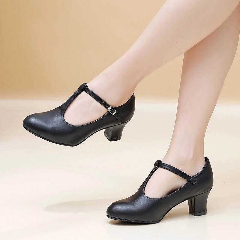Women's T-Strap Character Dance Shoes Non-Slip Ballroom Dance Heels for Latin Salsa Tango Dance Shoes High heels Jazz Shoes