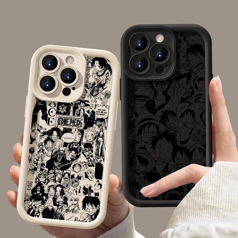 One Piece Nami D. Luffy Cute Eye Ladder For Apple iPhone 15 14 13 12 11 XS XR X Pro Max Plus Cover Phone Case