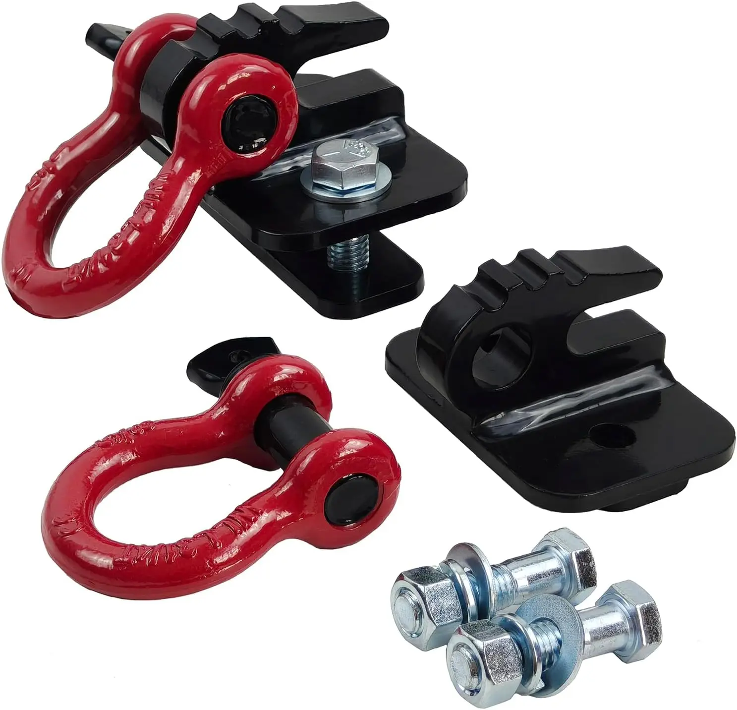 

Крюк-захват для тракторного ковша 3/8 дюйма с D-образной скобой 5/8 дюйма, крепление на болтах, максимальная грузоподъемность 10 000 фунтов - черное покрытие