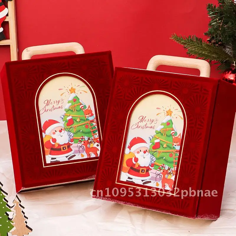 

High-End Christmas Apple Packaging Box Empty Gift Box for Candy Apple Merry Christmas Tree & Santa Claus Styles Special Paper