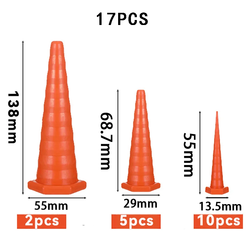طقم برتقالي لخرطوم هيدروليكي مضاد للتنقيط مكون من 17 قطعة، مناسب للمقابس المطاطية لخدمة زيت الري