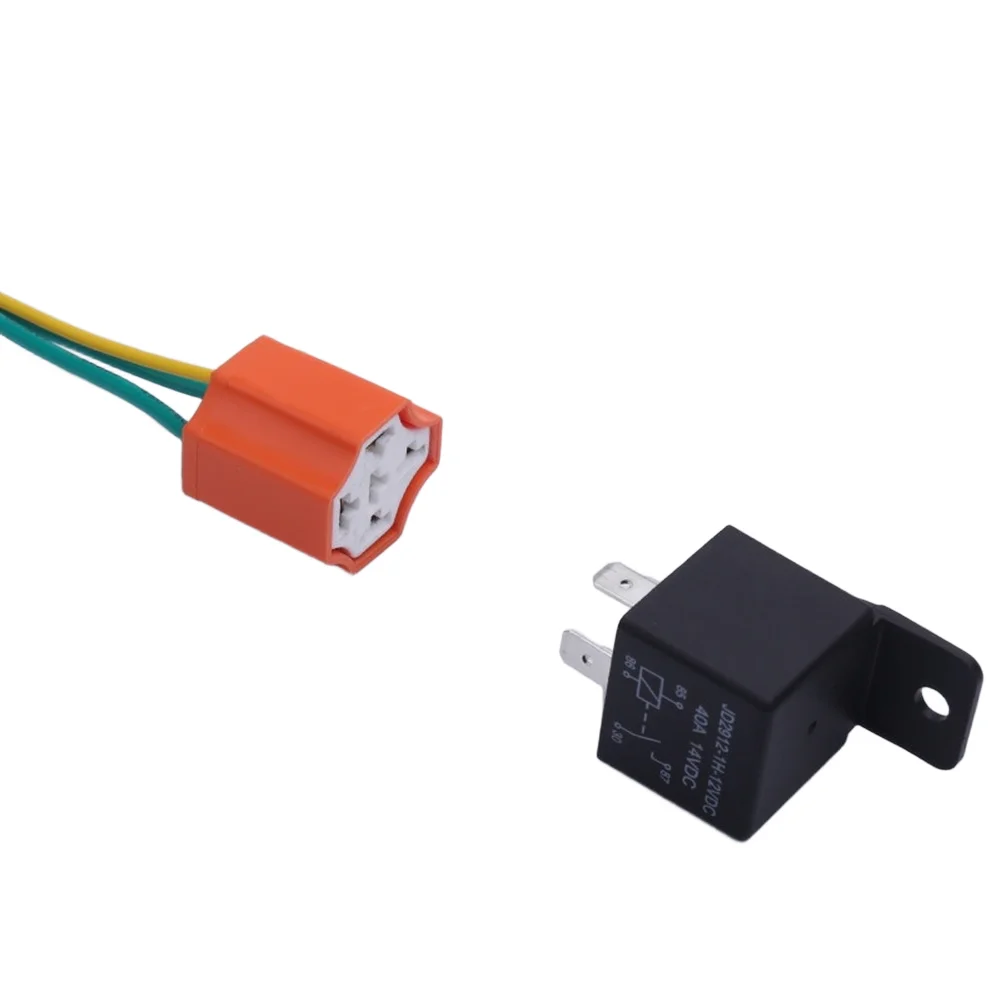 40A Automotive Relay All Copper Connector Wiring Harness DC12V-72V Flame Retardant For Car Motorcycle Electrical Equipment Tool