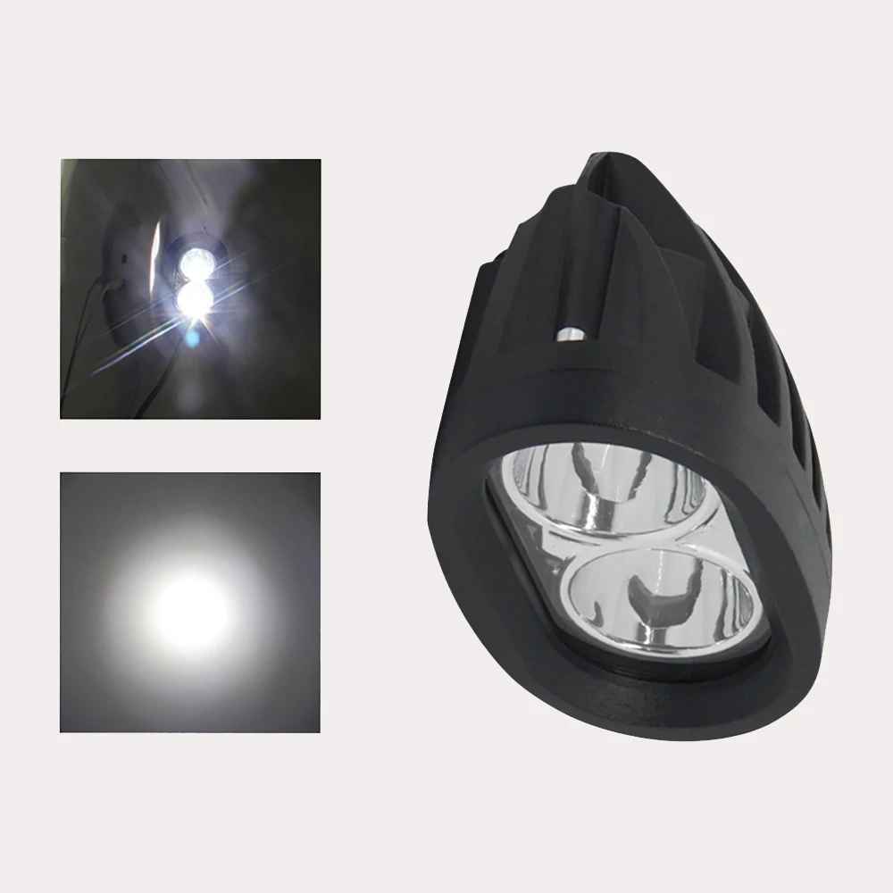 NEWEST Universal LED Work Light Fog Lamp 2LED Motorcycle Spotlight Dual Color High Low Beam Motorcycle Auxiliary Lamp