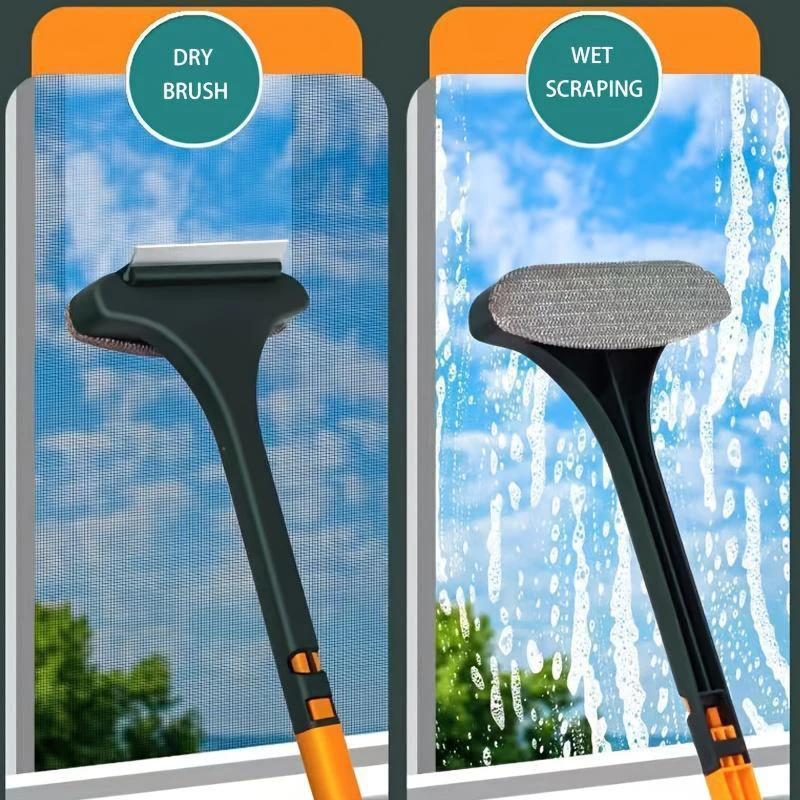 Household Window Screen Dust Brush Anti-mosquito Net Glass Cleaner Dry Wet Dual-use Multifunctional Cleaning Tool