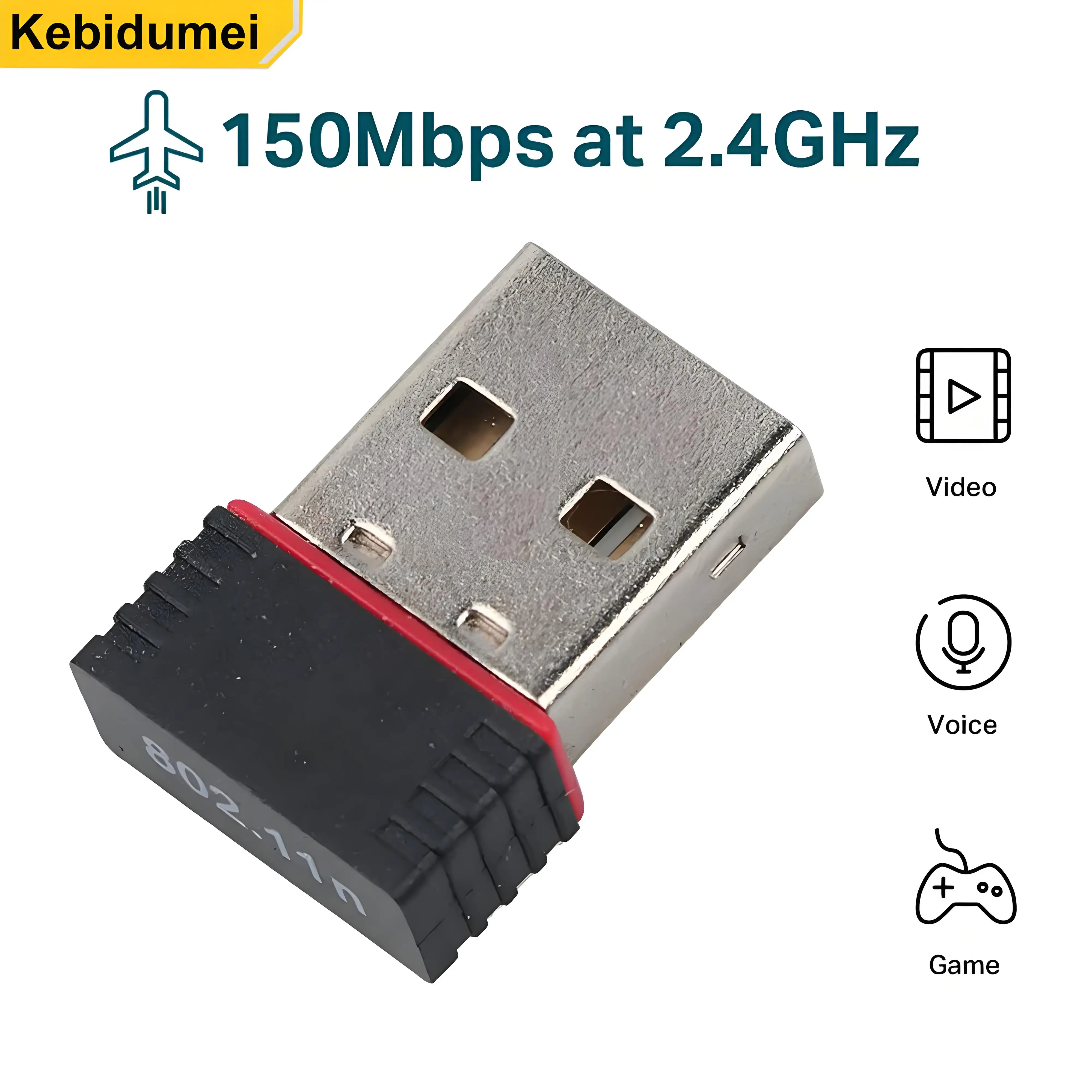 RTL8188 150Mbps USB WiFi Adapter for Raspberry Pi,Wireless Network Card Adapter WiFi Dongle for Desktop Laptop PC Windows