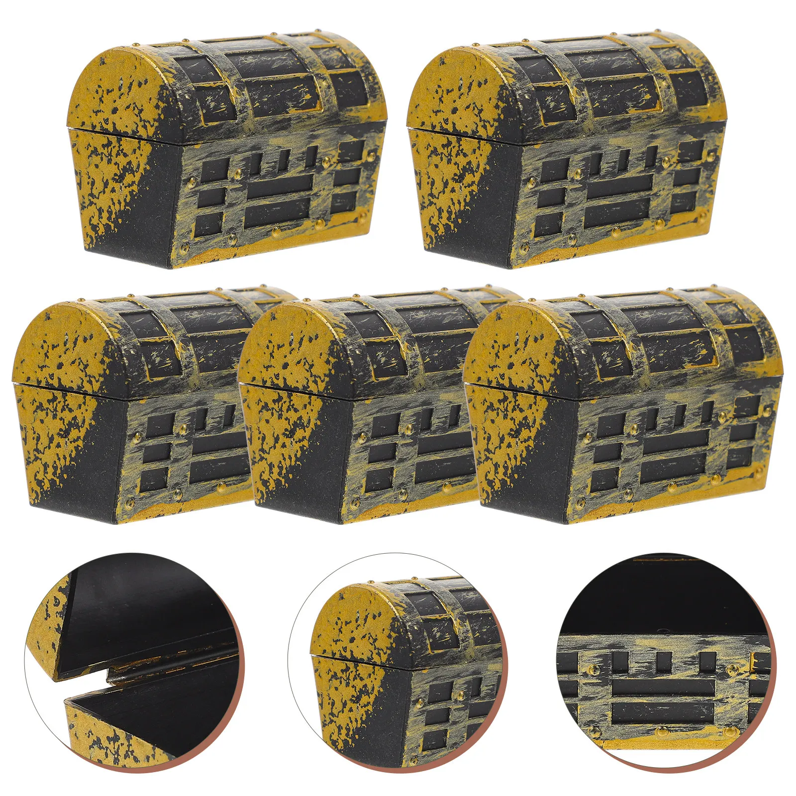 

5Pcs Miniature Treasure Box Mini Storage Case Micro Scene Decoration Mini House Accessories Miniature Ornament for Craft