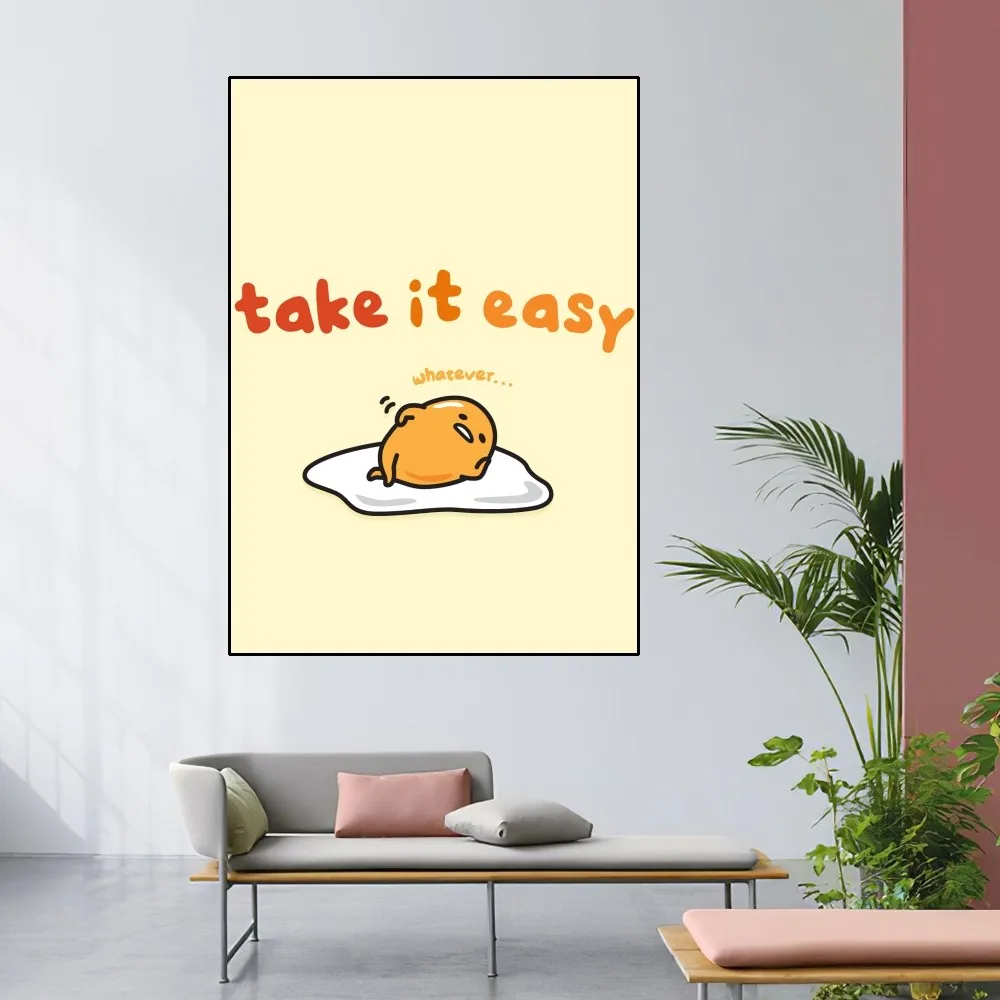 MINISO Gudetama Kawaii Poster Home Room Decor Livingroom Bedroom Aesthetic Art Wall Painting Stickers