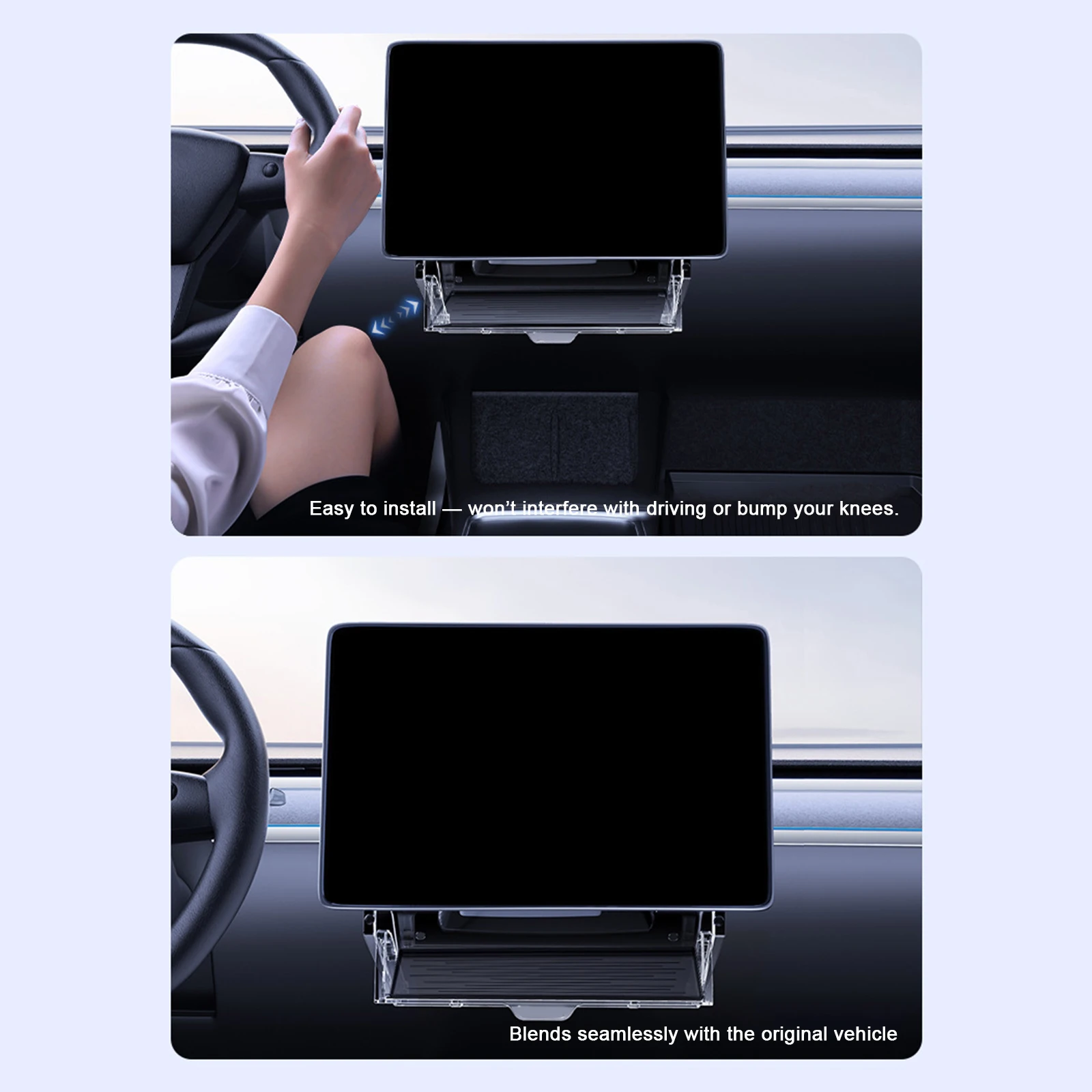 

Magnetic Under Screen Storage Box for Tesla New Model3 2024-2025 & New ModelY 2025 Tissue Holder with Anti-Slip Pad