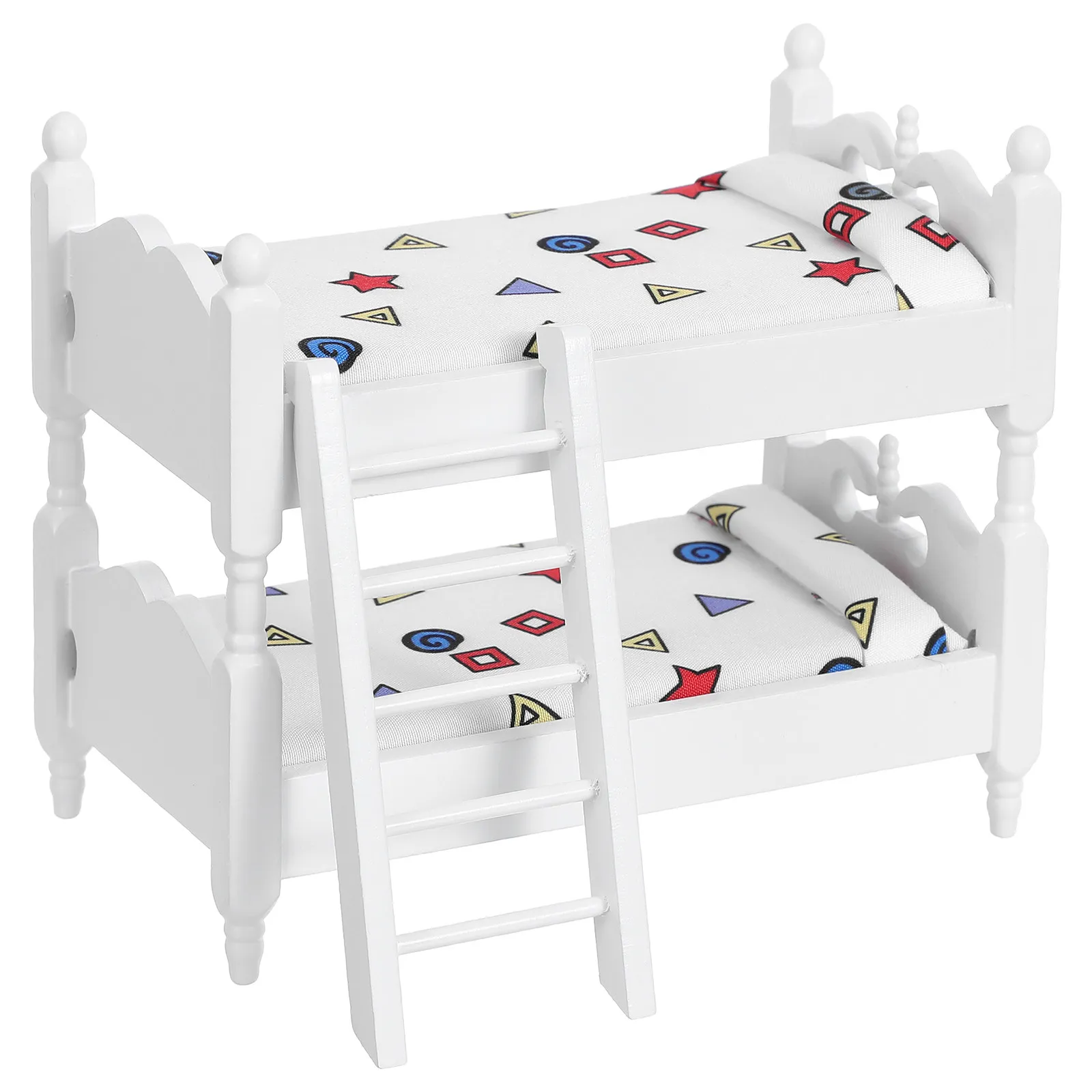 

Detailed Mini Bunk Bed for Miniature House Decor Realistic Shape Fine Workmanship Dollhouse Bedroom Landscaping Prop Ornament