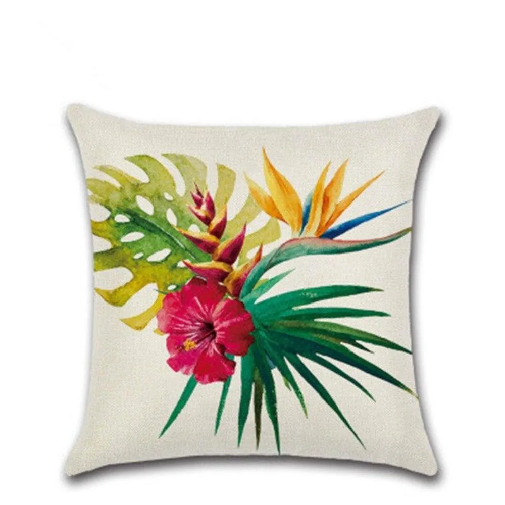 CIFBUY Tropical Flower Flamingo Hibiscus Cushion Cover Decorative Throw Pillow Case for Sofa Car Home Textiles