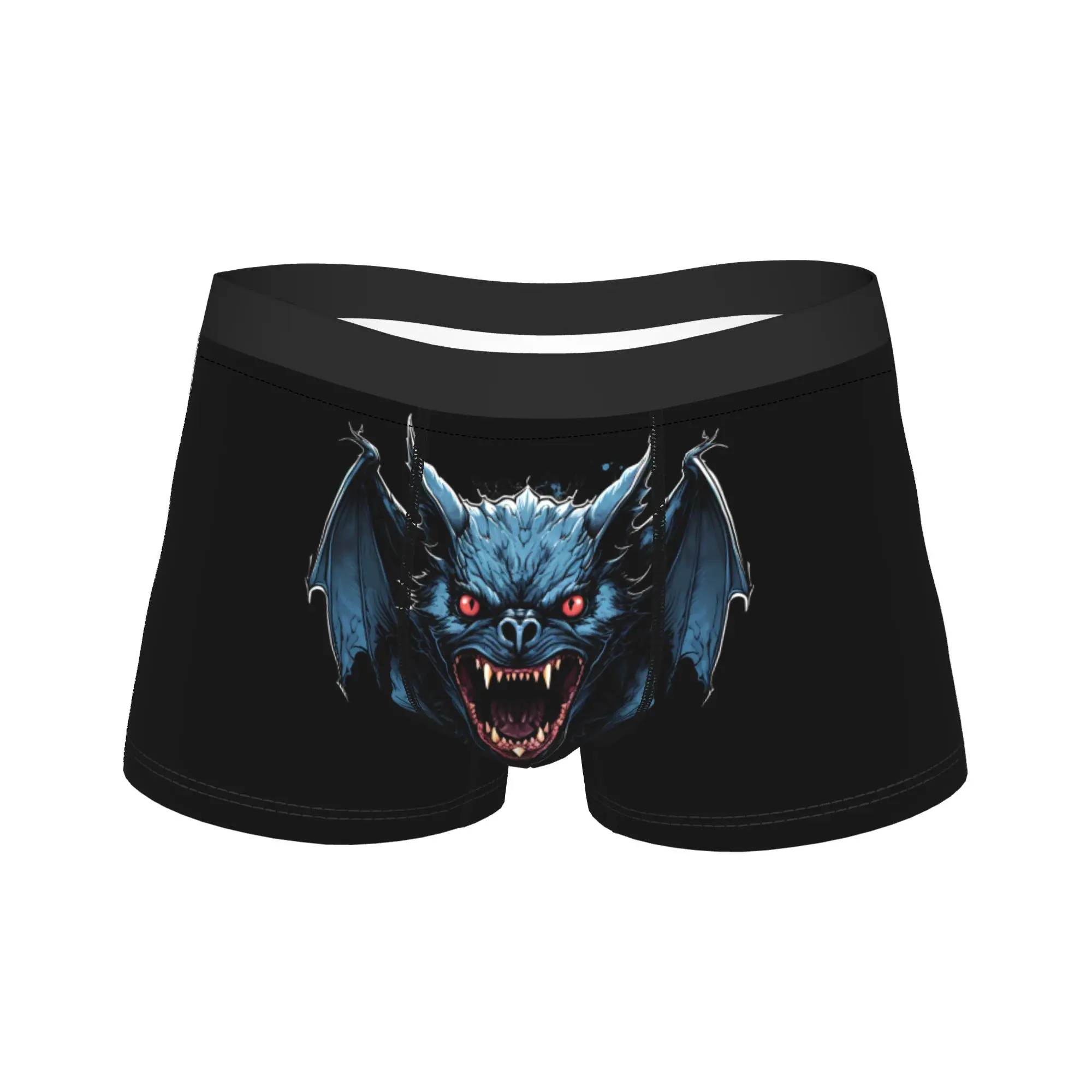

Bat Big Mouth monster night Boxer Shorts Pouch Underwear Quality Custom Shorts Briefs Breathable Males Panties Plus Size 2XL