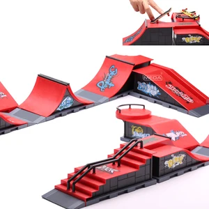 전문가 핑거 스케이트 보드 DIY 스케이트 공원 경사로 부품 기술 데크 장면 장면 조합 세트 어린이를위한 참신한 장난감 선물 아이 10 최고의 판매 지판 장애물 - №2