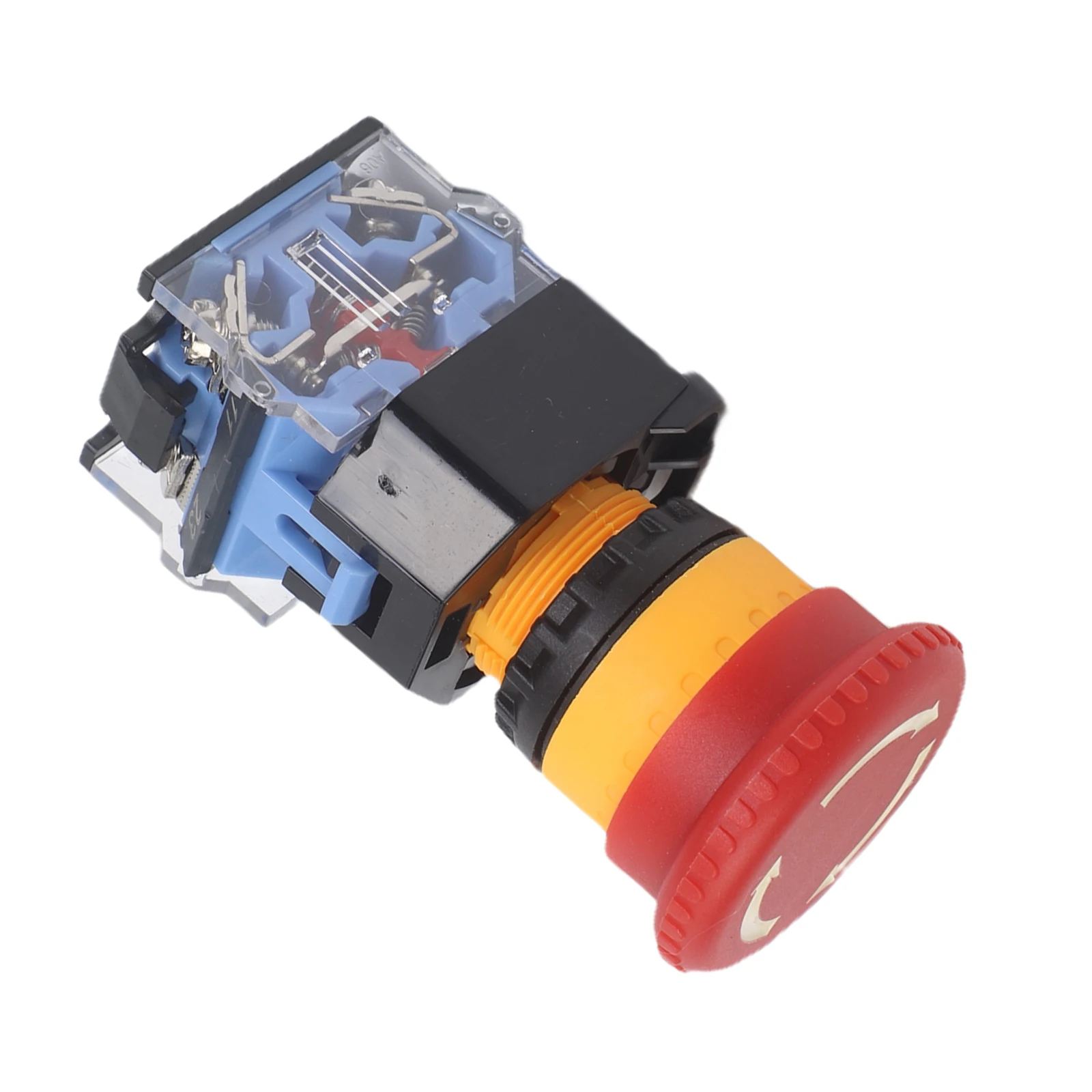 22mm No Red Mushroom Stop Push Button Switch with DPST for contact 1NO 1NC Latching Mechanism 660V 10A for Industrial