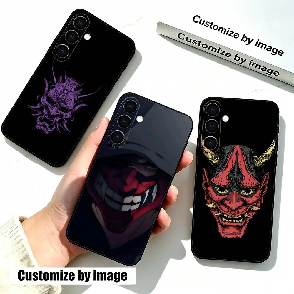 Hannya M-Masks  Phone Case Black Silicone Soft For Samsung Galaxy A73,A72,A71,A70,A53,A52,A51