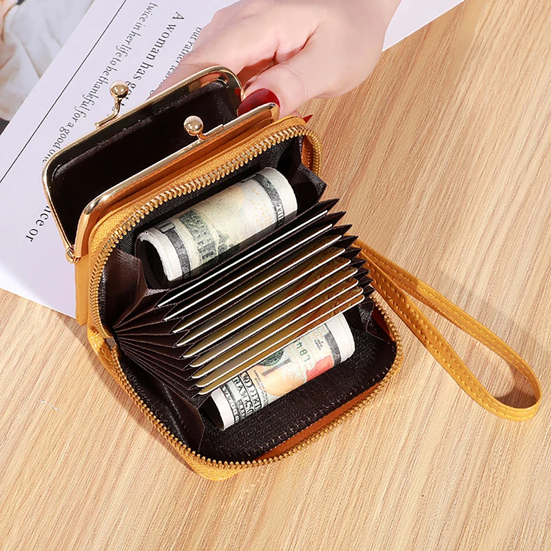 New Women's Mini Women's Wallet Wrist Strap Short Zero Wallet Coin Clip Bag Multiple Card Positions Card Bag Money Clip