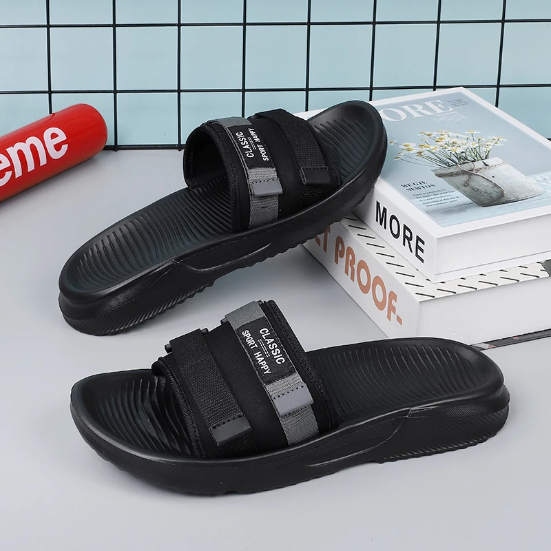 

Summer New Cool Men's Indoor Velcro Non-slip Home Slippers Outdoor Casual Fashion Comfortable Beach Fresh Sandals Casual Shoes