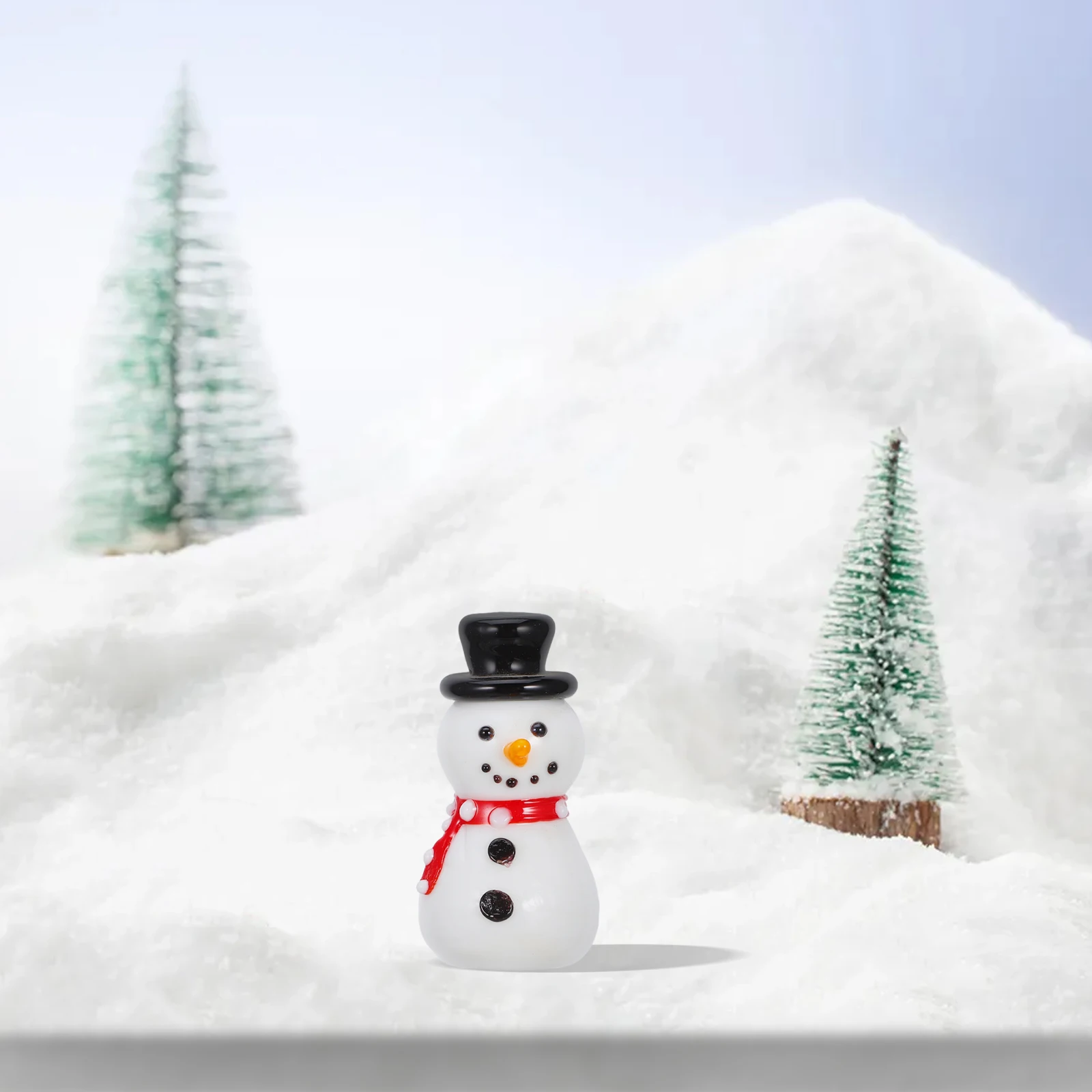 

Christmas Snowman Decoration Glass Mini Snowman Sculpture Xmas Scene Decoration Indoor Outdoor Xmas Party Ornament