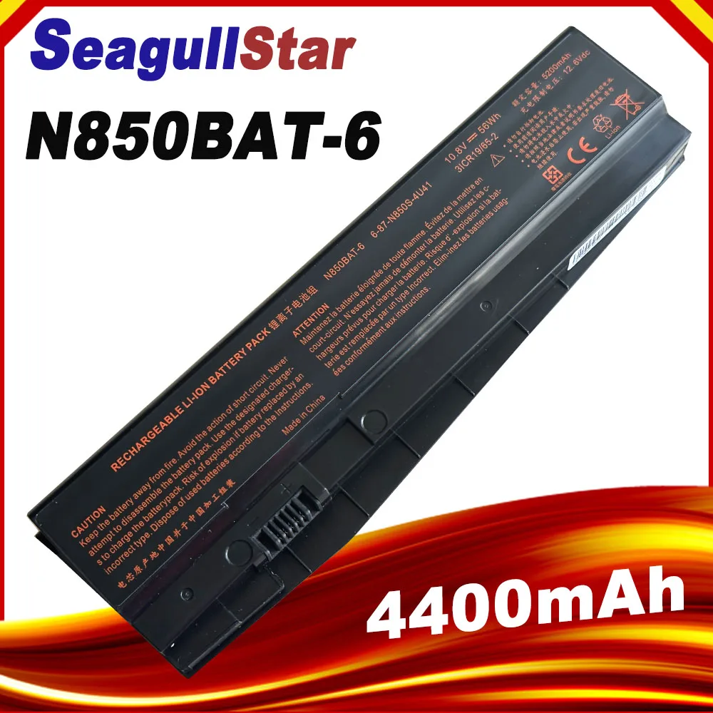 N850BAT-6 Аккумулятор для ноутбука Clevo Z6-KP5GT Z7M-KP7G1 T58-T1 T6TI N870HJ Series 6-87-N850S-6E71 6-87-N850S-4U41