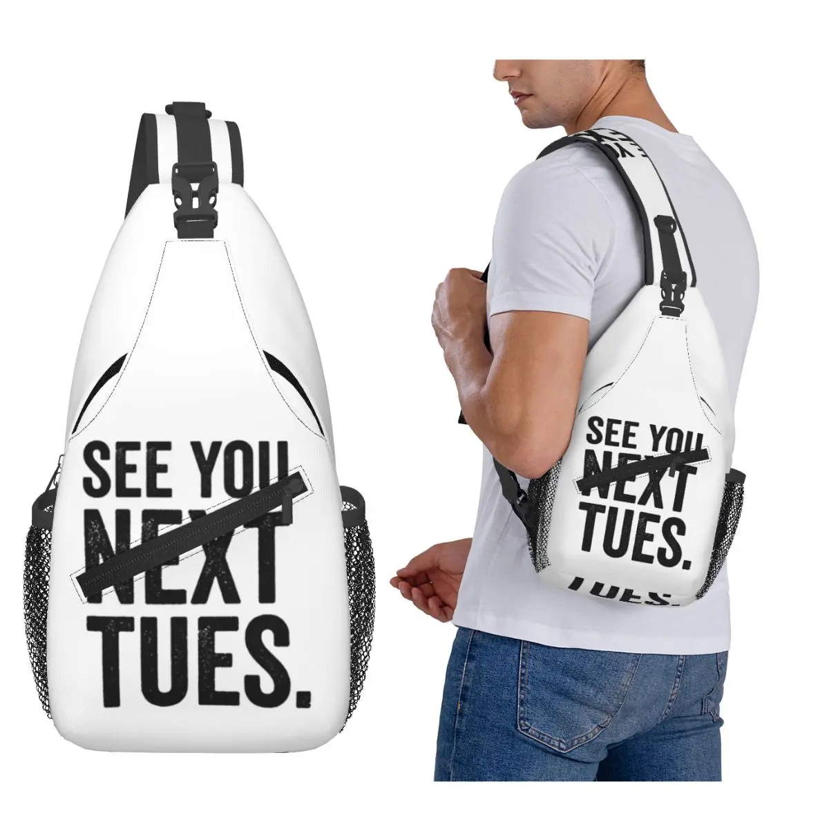 

See You Next Tuesday, нагрудная сумка, мужской рюкзак через плечо на слинге, нагрудная сумка, дорожный походный рюкзак, сумка на плечо