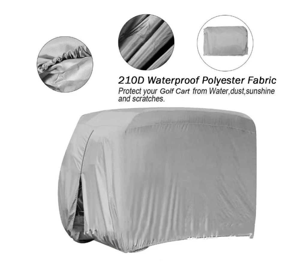 275x122x168cm/285x122x168cm Oxford Cloth Passenger Golf Cart Cover Durable Waterproof Outdoor Dust Cover Auto Protector