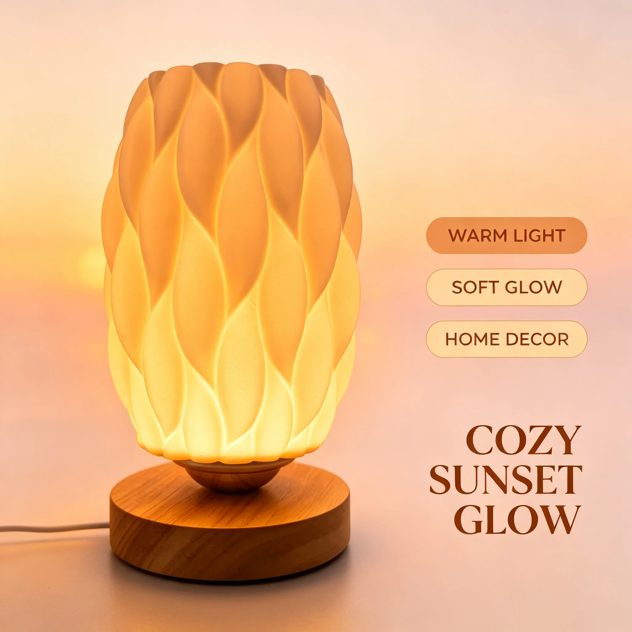 Nordic Minimalist 3-Color Temperature LED Table Lamp with Solid Wood Base Bedside Lamp for Bedroom Home Decor