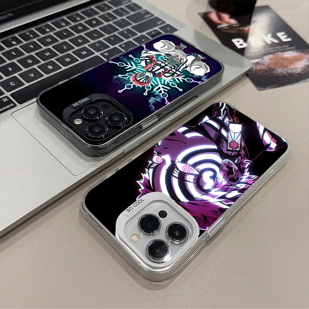 

Чехол для мобильного телефона Demon Slayer Akaza для iPhone 17, 16, 15, 14, 13, 12, 11 X XR XS 8 7 Pro Max Plus, полупрозрачный цветной защитный чехол