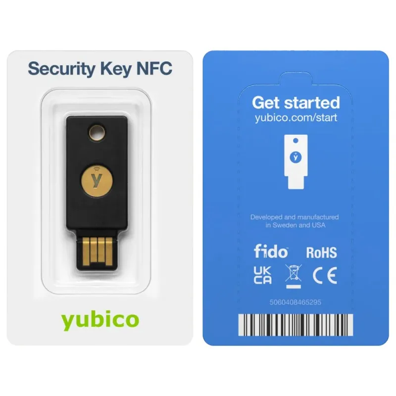 سلسلة مفاتيح الأمان NFC من Yubico Connect عبر USB-A أو NFC، معتمدة من FIDO IP68 Yubikey #6