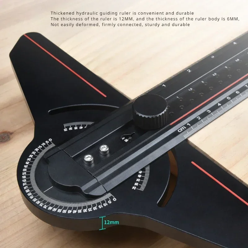 

Линейка для деревообработки, Т-образная линейка для отверстий, линейка под прямым углом, Метрическая/дюймовая линейка из алюминиевого сплава, точные измерения, ручные инструменты «сделай сам»