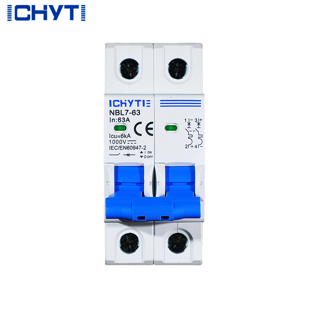 

30PCSManual Reset DC MCB 32 Amp IP20 6kA Dc Circuit Breaker Up To 600V For Solar System