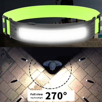 Intelligent Waving Sensor Camping Headlamp COB/LED Headlight Rechargeable Reflective Headband for Running Hiking Emergency