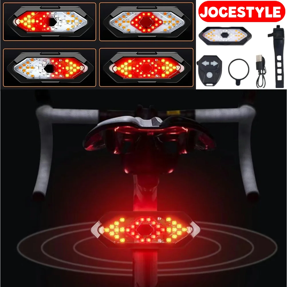 

Bike Wireless Safety Warning Tail Light IPX4 Waterproof Bicycle Turn Signal Rear Light USB Rechargeable MTB Road Bike Rear Light