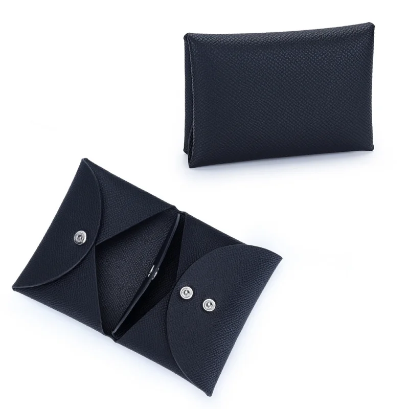 Cowhide palm-pattern mini coin purse, foldable coin bag, multifunctional small wallet for documents