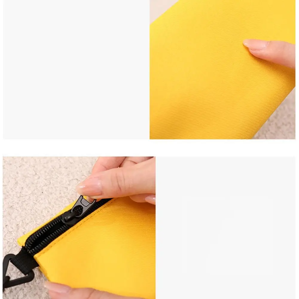 Retro Korean Style Ox Cloth Coin Purse with Lanyard Wrist Bag Small Item Bag Coin Purse Canvas Card Storage Bag Travel