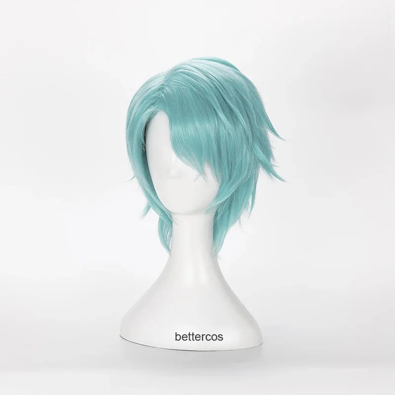 NewMystic Messenger V Cosplay Wigs Short Mint Green Heat Resistant Synthetic Hair + Wig Cap20253;f'6,c;7.y;