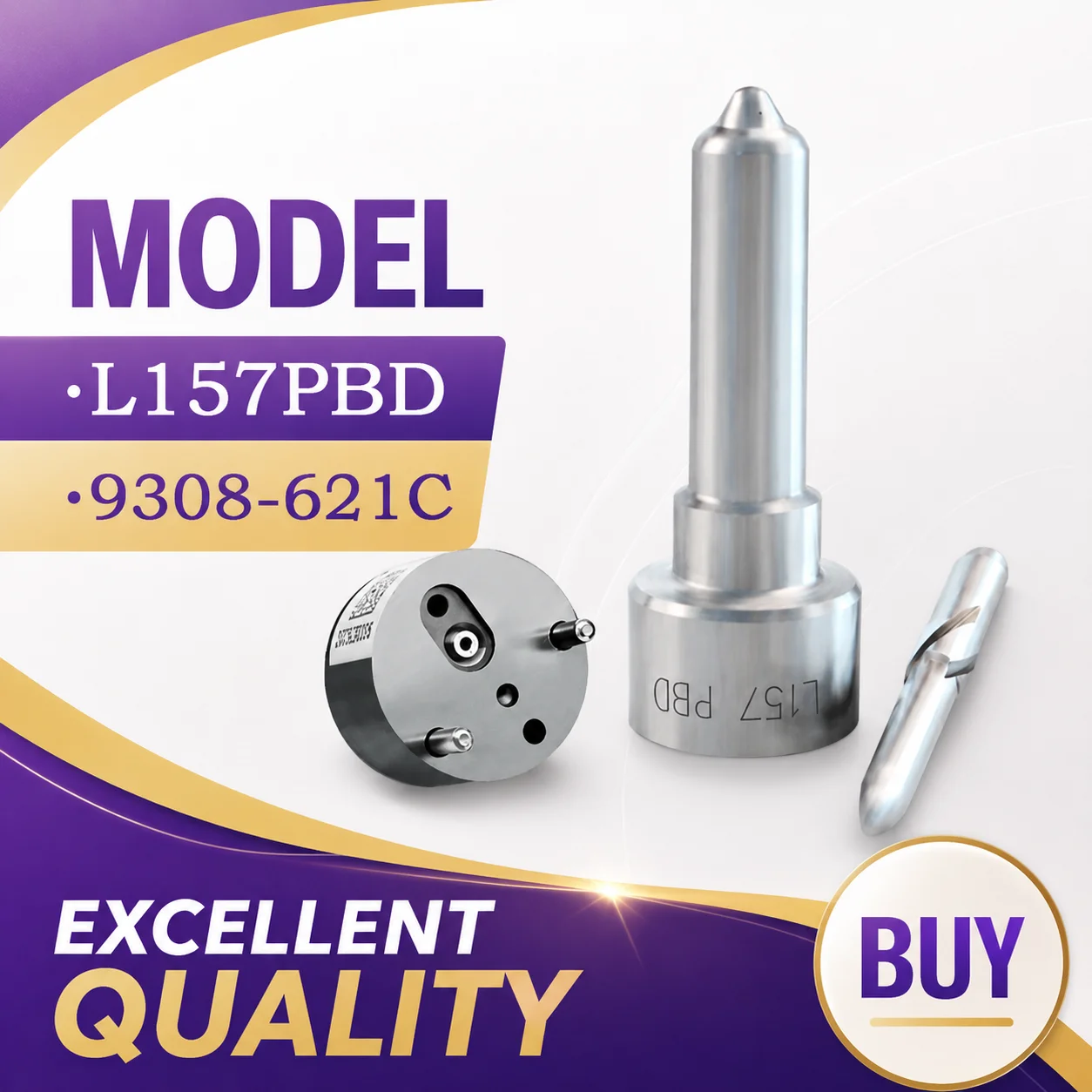 Common Rail Fuel Nozzle L157PBD + Control Valve 9308-621C Suitable For Delphi EJBR04701D EJBR03401D EJBR05301D EJBR06101D XG0124