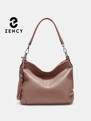 Zency Elegante borsa hobo in pelle verde lago per donna Borsa a tracolla in pelle di vacchetta 100% borsa a tracolla di fascia alta per mamma zia moglie