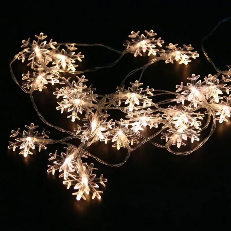 Christmas Fairy Light Snowflake LED String Light Garland Decoration for Home Xmas Santa Claus Gifts New Year Ornament