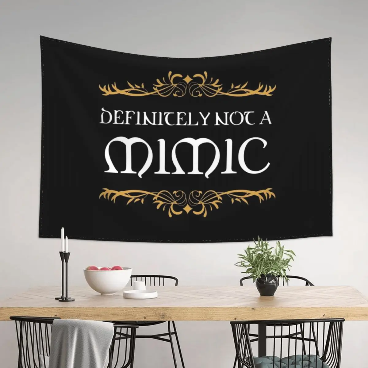 

Definitely not a Mimic Tabletop RPG Addict Tapestry Room Aesthetic Decor Home Decor Accessories Wallpaper Tapestry