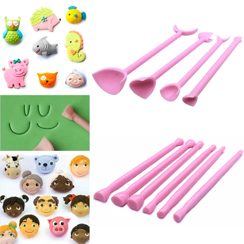 4/6 unids/set ojos de dibujos animados nariz Fondant pastel decoración cortador Fondant azúcar artesanía molde herramientas
