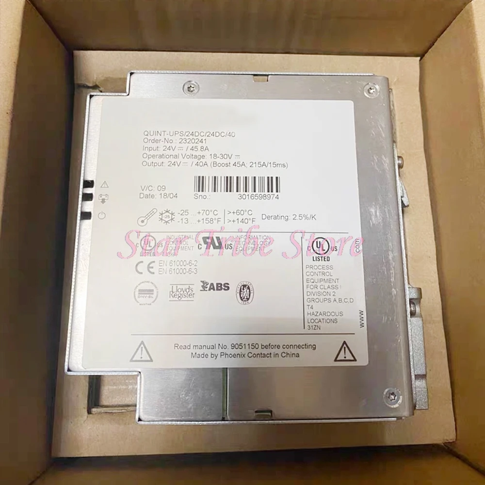 Uninterruptible Power Supply 2320241 QUINT-UPS/ 24DC/ 24DC/40 24 V DC 24 V DC/40 A Fast Ship