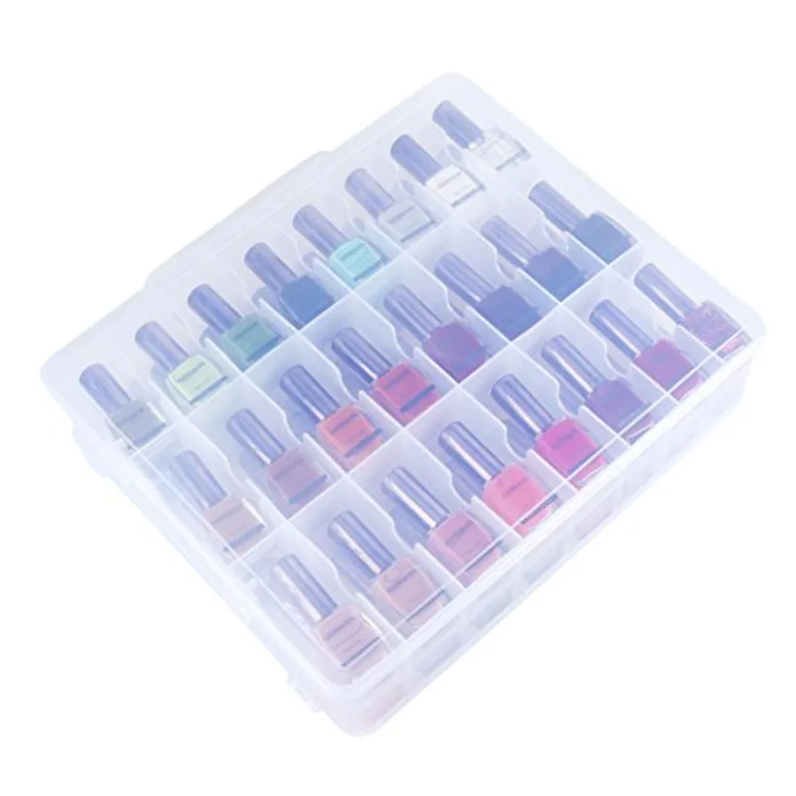 Universal Nail Polish Holder Organizer for 48 Bottles with Adjustable Dividers Compact SpaceSaving Design Ideal for Home Salon