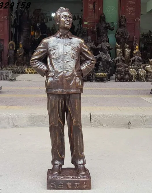 

Pure copper Full body portrait of Mao Zedong craft office furniture living room ornaments