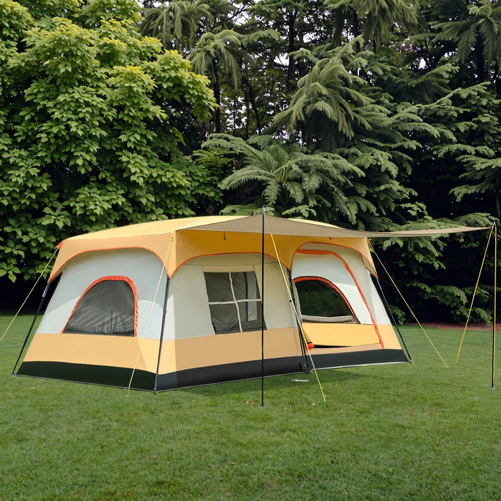 

Hot Sales Luxury Villa Style 2-Room Waterproof Outdoor Camping Tent Oxford Fabric for Family Park Vacations and 1-Living Room