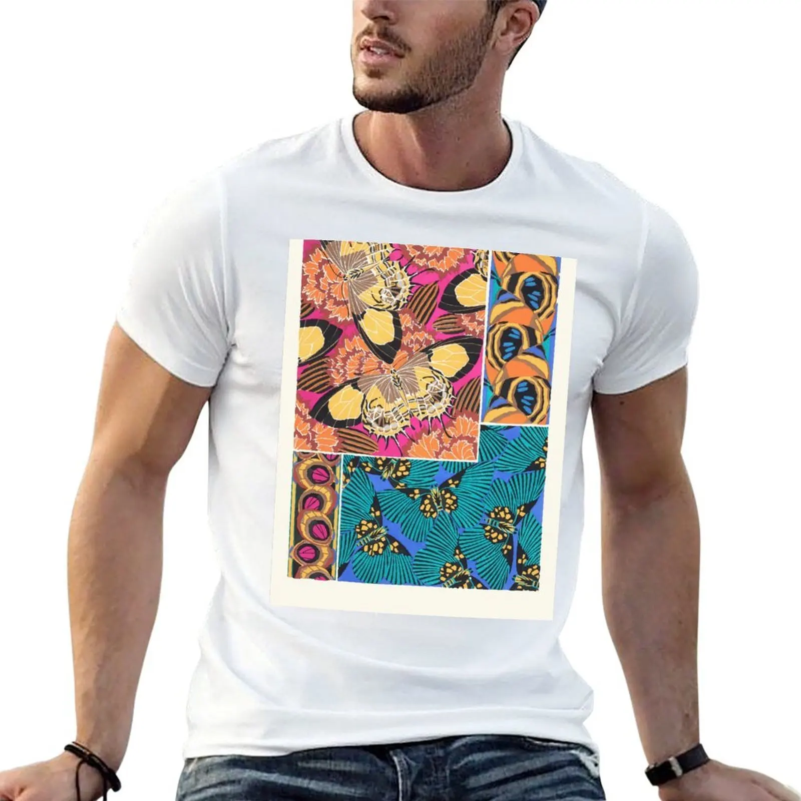 Emile-Allain Séguy - Papillons T-Shirt summer shirt blue lock mens graphic t-shirts