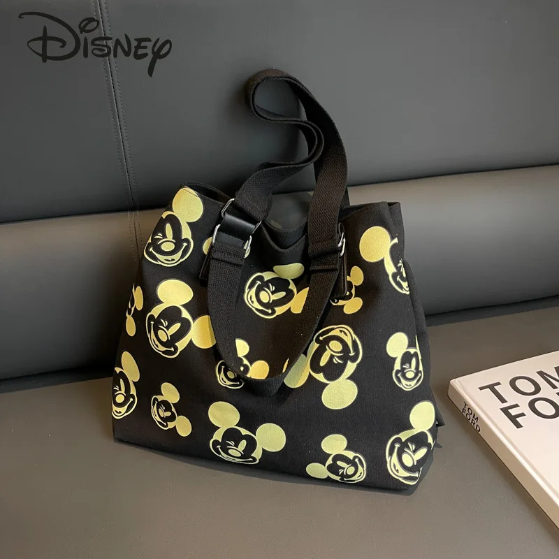 Disney-Bolso de mano de Mickey para mujer, bandolera de hombro con dibujos animados, gran capacidad, a la moda, 2024