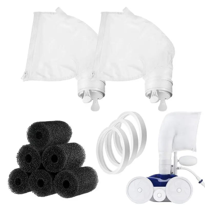 

Pool Cleaning Accessories Pool Cleaner Replacement Parts 2pcs 280 Filter Bags 6pcs Sweep Hose Tail Scrubbers 3pcs Pool Cleaner