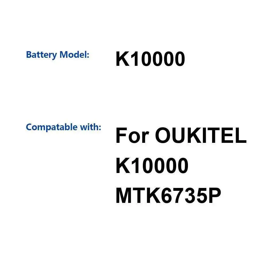 

For Oukitel K10000 MTK6735P Mobile Phone Battery Stable Long-Lasting 10000Mah