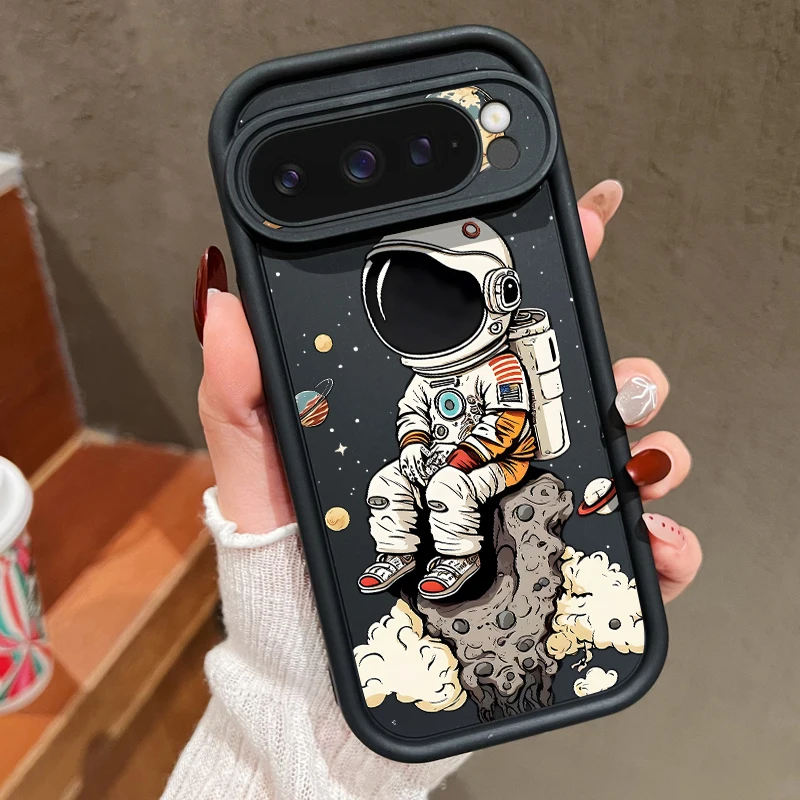 Cartoon Astronaut Print TPU Phone Case For Google Pixel 10 8 7 Pro 8A 9A Pixel 9 10 Pro XL Shockproof Soft Silicone Back Cover