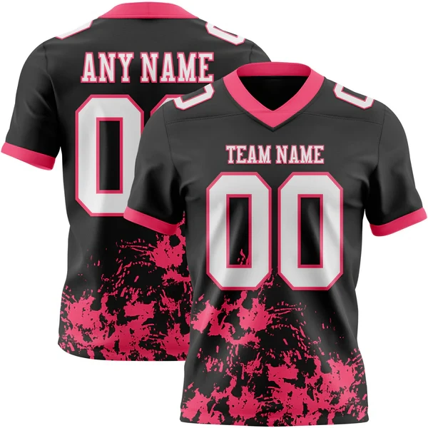 Custom Graffiti Style American Football Jersey Personalized Diy Team Name Number V Neck Breathable Sport Uniform For Men Women view 3